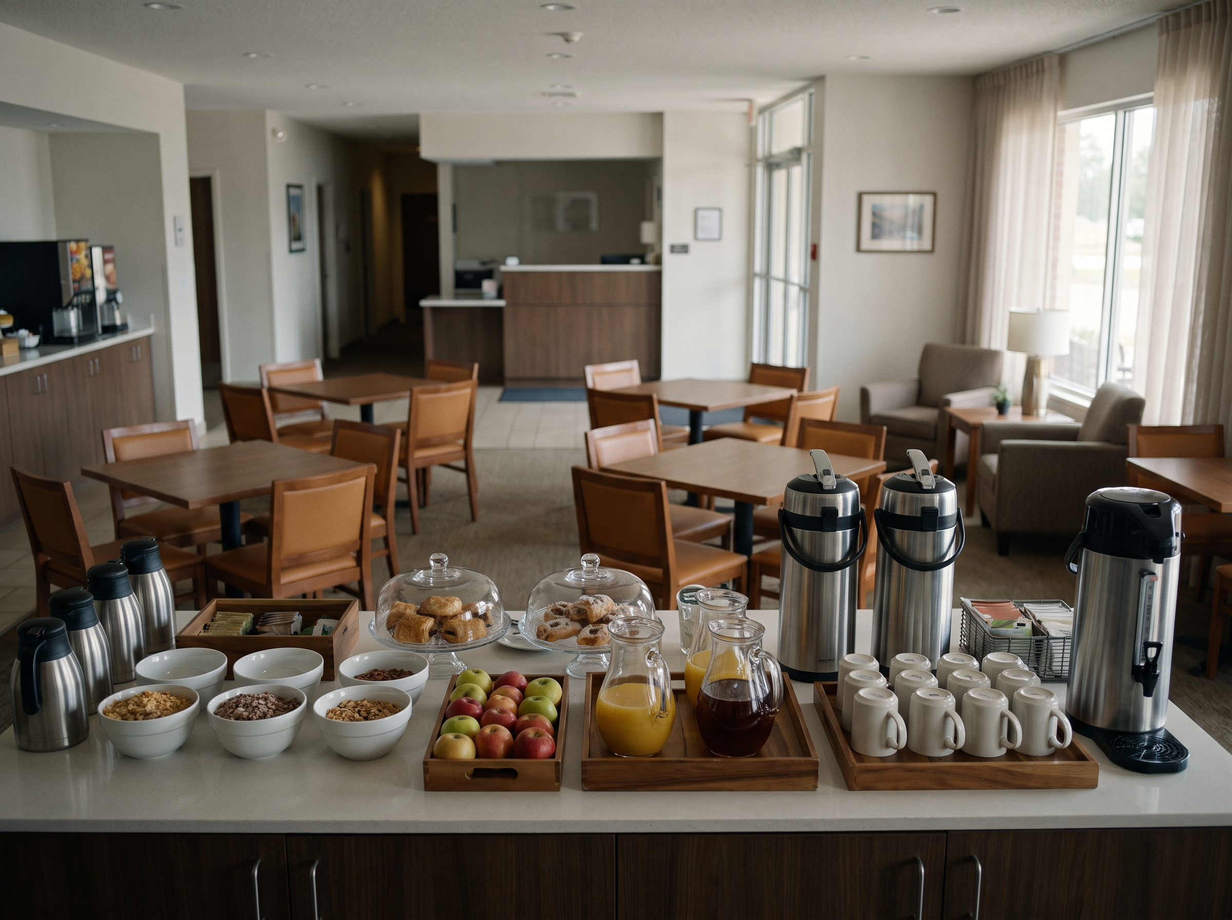 The Harbour Light Motor Inn breakfast and common space